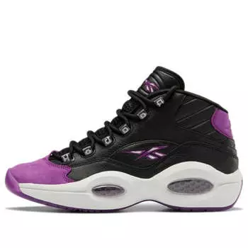 Кроссовки question mid 'black aubergine' Reebok, черный