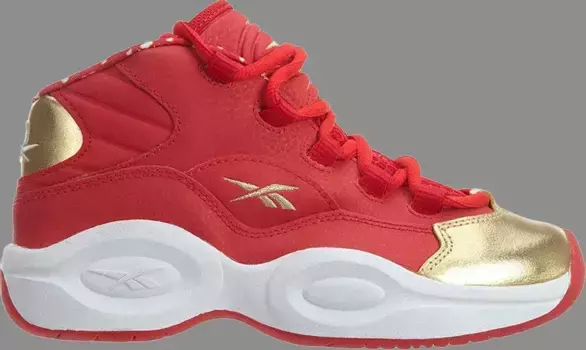 Кроссовки question mid little kids 'scarlet gold' Reebok, красный