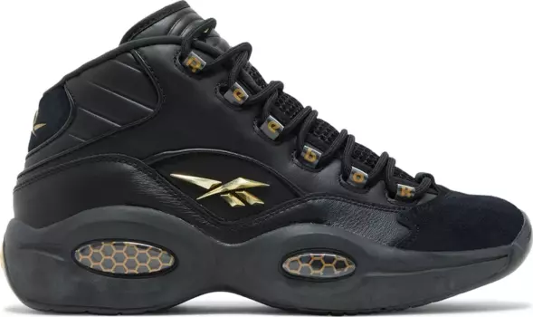 Кроссовки question mid lux 'black gold' Reebok, черный
