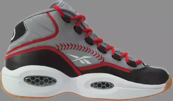 Кроссовки question mid practice big kids 'grey gum' Reebok, серый