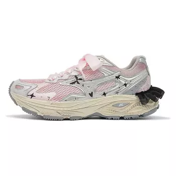 Кроссовки Racer S унисекс с низким верхом, серебристо-розовые Mizuno