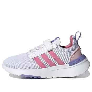 Кроссовки racer tr21 little kid 'purple rose pink' Adidas, белый