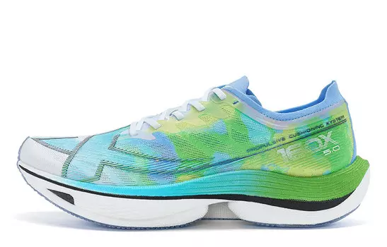 Кроссовки Racing 160X 5.0 мужские с низким верхом, цвет зеленый, трава, зеленый/морской небесно-голубой/новый белый Xtep