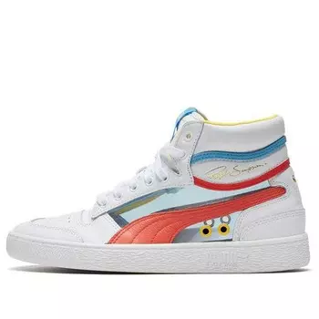 Кроссовки ralph sampson mid glass 'white/hot coral/ethereal blue' Puma, белый