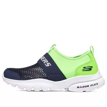 Кроссовки razor flex 'black green' Skechers, синий