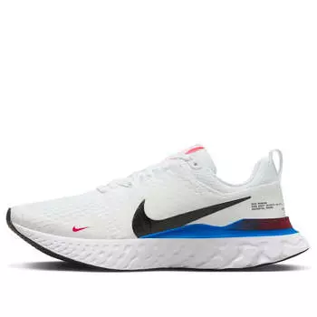 Кроссовки react infinity run flyknit 3 'white photo blue red' Nike, белый