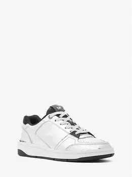 Кроссовки Rebel Metallic из тисненой кожи крокодила Michael Kors, серебряный
