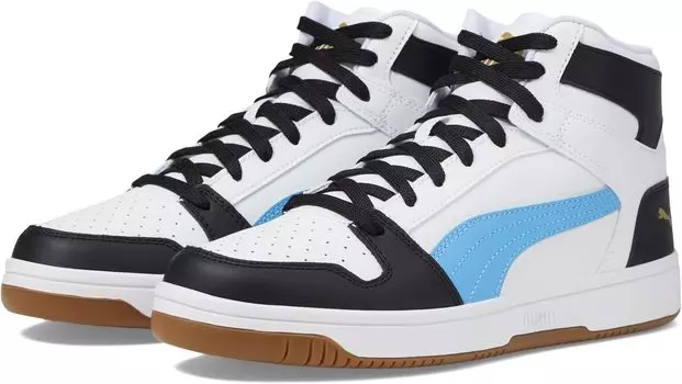 Кроссовки Rebound Layup Dual PUMA, цвет PUMA Black/Team Light Blue/PUMA Team Gold