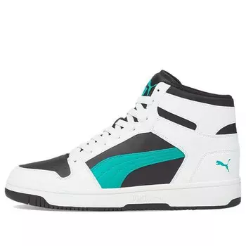 Кроссовки rebound layup mid-top black/white/green Puma, черный