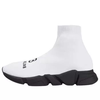 Кроссовки recycled speed trainer 'white black' Balenciaga, белый