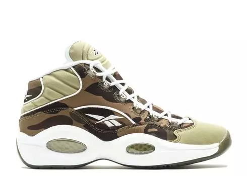 Кроссовки Reebok A Bathing Ape X Mita Sneakers X Question Mid '1St Camo', зеленый