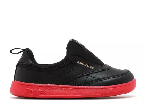 Кроссовки Reebok Cardi B X Club C Slip-On 3 Toddler 'Black Vector Red', черный