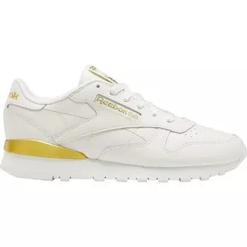 Кроссовки Reebok Classic кожаные женские, цвет Grau/Metallic Gold/Grau