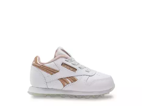 Кроссовки Reebok Classic Leather, белый/золотой