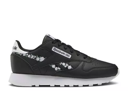 Кроссовки Reebok Classic Leather Big Kid, цвет Flower Crowns Black White