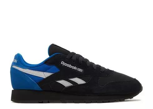 Кроссовки Reebok Classic Leather 'Black Vector Blue', черный