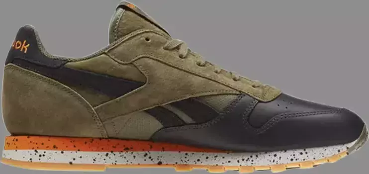 Кроссовки Reebok Classic Leather, черно-зеленый