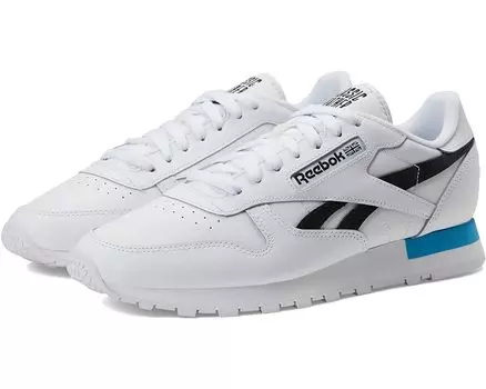 Кроссовки Reebok Classic Leather, цвет White/Black/Radiant Aqua
