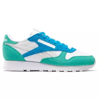 Кроссовки Reebok Classic Leather, цвет White/Unleashed Green/Grey 1