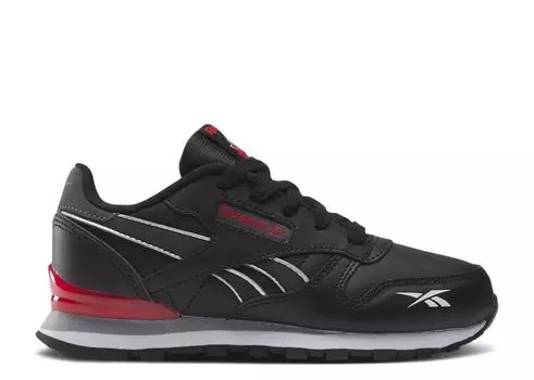 Кроссовки Reebok Classic Leather Step 'N' Flash Shoes Little Kid 'Black Vector Red', черный