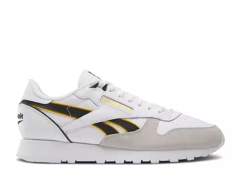 Кроссовки Reebok Classic Leather 'White Black Yellow', белый