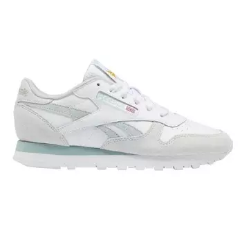 Кроссовки Reebok Classic Leather Women's, белый/серый/бледно-зеленый