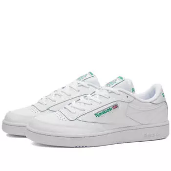 Кроссовки Reebok Club C 85 Int, белый и зеленый