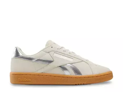 Кроссовки Reebok Club C Grounds UK — женские, бежевый/серебристый металлик