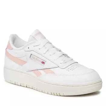 Кроссовки женские высокие Reebok ClubC Double, белый/персиковый