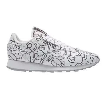 Кроссовки Reebok Eames Classic Leather, белый/черный принт
