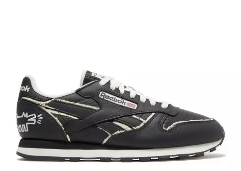 Кроссовки Reebok Keith Haring X Classic Leather 'Dog Blackboard Chalk Drawing', серый