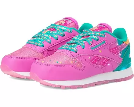 Кроссовки Reebok Kids Classic Leather Step N Flash, цвет Laser Pink/Teal/Desert Glow