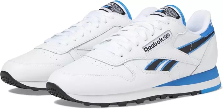 Кроссовки Reebok Lifestyle Classic Leather, цвет White/Kinetic Blue/Black