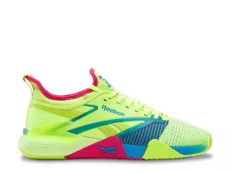 Кроссовки Reebok Nano Court Training, цвет лайм/аква/розовый