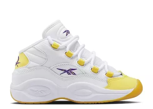 Кроссовки Reebok Question Mid Little Kid 'Yellow Toe', белый