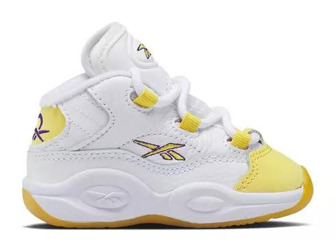 Кроссовки Reebok Question Mid Toddler 'Yellow Toe', белый