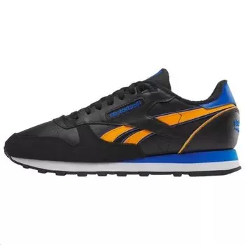Кроссовки Reebok Reebok Classic Classic Leather 'Black Orange Cobalt', черный/желтый