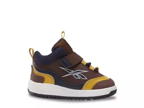Кроссовки Reebok Weebok Storm X — детские, коричневые/темно-синие/желтые