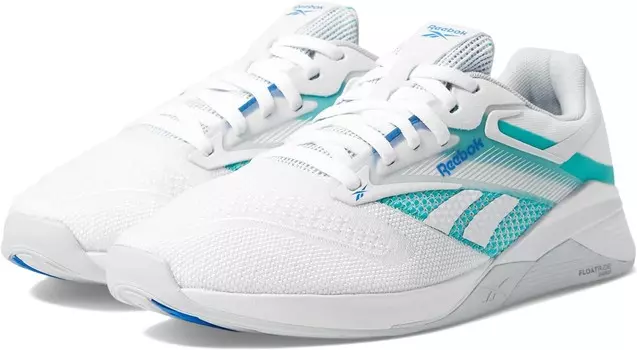 Кроссовки Reebok Women's Nano X4, цвет White/Unleashed Green/Kinetic Blue