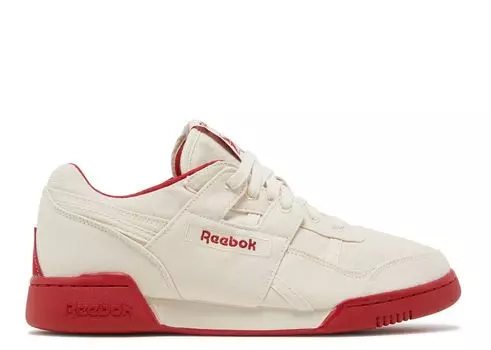 Кроссовки Reebok Workout Plus 'Chalk Flash Red', кремовый
