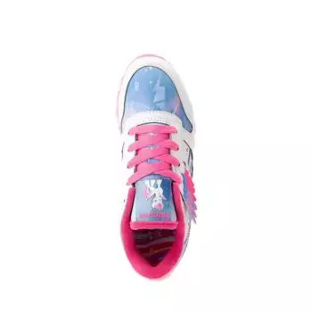Кроссовки Reebok x My Little Pony Zipp Storm Classic Leather Step 'n' Flash Athletic Shoe, белый/кристально-голубой/розовый
