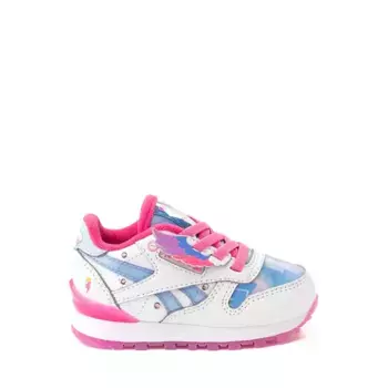 Кроссовки Reebok x My Little Pony Zipp Storm Classic Leather Step 'n' Flash Athletic Shoe, белый/кристально-голубой/розовый