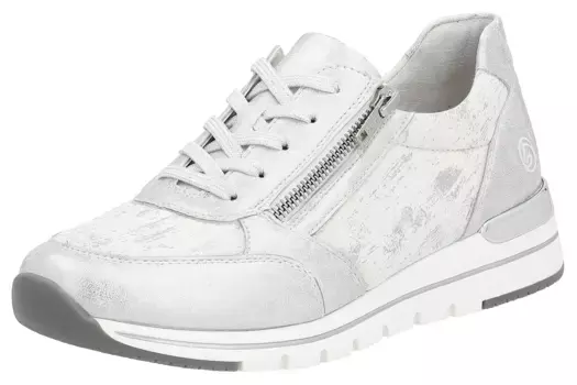 Кроссовки Remonte на танкетке, с боковой молнией, повседневная обувь, полуботинки, туфли на шнуровке, серебристый