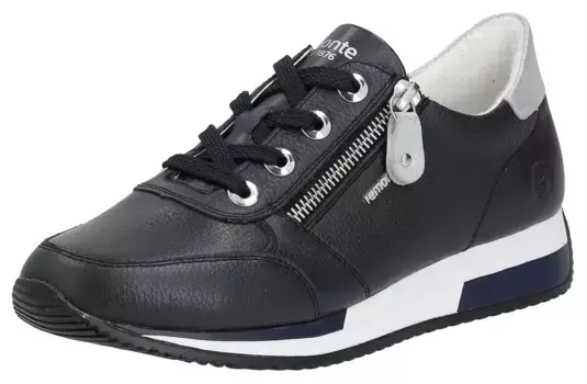 Кроссовки Remonte на танкетке, с боковой молнией, повседневная обувь, полуботинки, туфли на шнуровке, синий