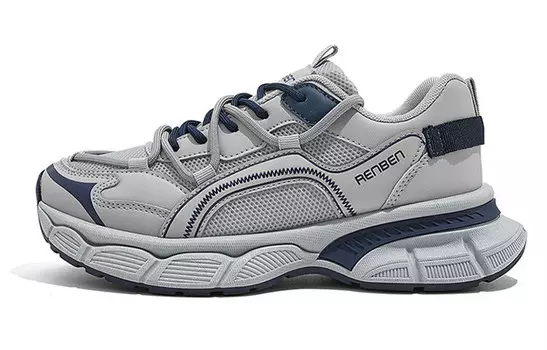 Кроссовки RENBEN Chunky Sneakers Women's Low-top Gray, серый