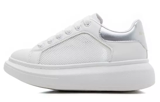 Кроссовки RENBEN Skateboarding Shoes Unisex Low-top, белый/серебряный