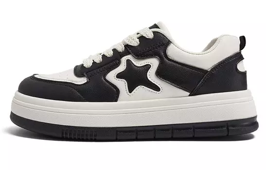 Кроссовки RENBEN Skateboarding Shoes Women's Low-top Beige/black, бежевый/черный