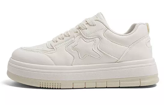 Кроссовки RENBEN Skateboarding Shoes Women's Low-top Beige, бежевый