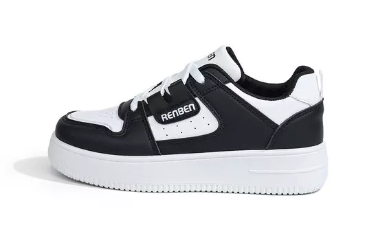 Кроссовки RENBEN Skateboarding Shoes Women's Low-top, белый/черный