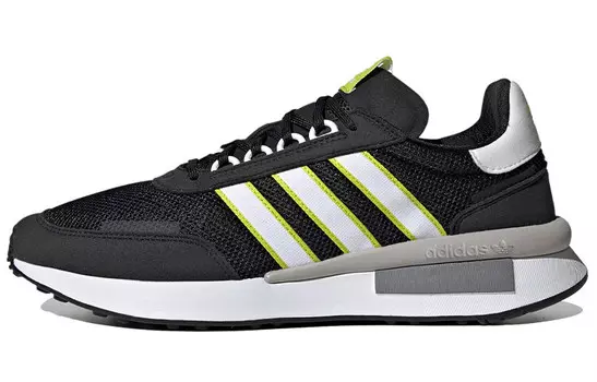 Кроссовки Retroset для бега мужские с низким верхом, черные/белые/желтые Adidas Originals